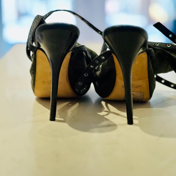 Jimmy Choo H&M "JEDD" Open Toe Heel Sandals Boots - NEVER WORN Size 7 - Picture 4 of 4